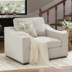 ABCASA 47" W Oversized Accent Chair, Comfy Upholstered Sofa Chair with Large Seat and Wide Armrest, Pet-Friendly Modern Lounge Armchair for Living Room/Apartment/Bedroom, Premium Linen, Oatmeal