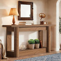 Tribesigns 63" Narrow Console Table, 2-Tier Storage Long Entryway Table, Sofa Foyer Furniture for Living Room, Entrance, Hallway, Rustic Brown