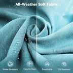 Luxury 6" Outdoor Cushions for Patio Furniture, 24x24x6" Thick Seat Cushion Set of 10, Fade Resistant Couch Chair Replacement Cushions High Density Deep Wicker Chair Cushion w/ Removable Cover, Teal