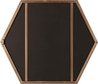 Kate and Laurel McNeer Modern Wall Mirror, 22 x 25, Bronze, Geometric Hexagon Mirror for Wall