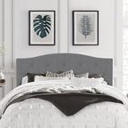Hillsdale Provence Upholstered Arch Adjustable Tufted Full/Queen Headboard, Glacier Gray