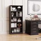 Bookshelf, Open Storage 70 Inch Tall 5 Shelf Bookcase, Floor Standing Bookshelves and Bookcases, Book case for Farmhouse Library Office Bedroom Kids, Dark Cherry - 5 Tier