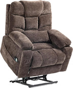 Power Lift Recliner for Elderly Adults, Dual Motor Lay Flat Lift Chair with Heat Massage, Cup Holder & Wireless Phone Charger, USB Type C Charging, Big Man Recliners 400 lbs