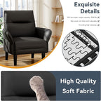 HAOBO Home Modern Black Accent Chair Upholstered PU Leahter Armchair for Bedroom Living Room Chairs Office Chair