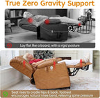 ABCASA Oversized Zero Gravity Power Lift Recliner Chair, 24.8''Wide Dual Motor Recliner for Elderly, Heat & Massage, USB & Type-C Ports, Cup Holders, Extended Footrest, PU Leather, Orange Brown