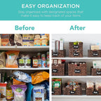 Best Choice Products Pantry Baskets Set of 2 16x12in Water Hyacinth Storage Baskets, Woven Wicker Kitchen Organizers with handles w/Chalkboard Label Chalk Marker - Brown