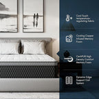 Diamond Mattress EquaLite Copper Cooled Hybrid Mattress, Queen Mattress 11-inch Firm, Greenguard Gold, CertiPUR-US Certified, Fiberglass-Free, Made in USA