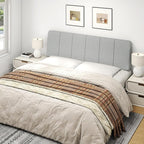 Queen Size Headboard Only-No Assembly, Upholstered Headboard Queen Size Linen Fabric Modern Style Headboards for Adjustable Bed Extra-Thick, Light Gray