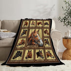Racing Horse Blanket Throw for Girls Boys Men Women Kids Adults - Soft Warm Cozy Fleece for Couch Sofa Bed - Horse Gifts and Decor - 80"x60"