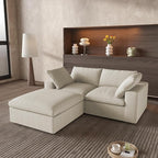 Cloud Couch Modular Sectional Sofa with Storage Ottoman,L Shaped Couch for Living Room,80.3" inch Down Filled 3 Seater Convertible Sectional Sofas for Office Apartment