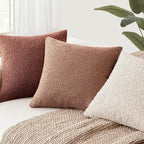 Foindtower Pack of 2, Decorative Textured Boucle Throw Pillow Covers Accent Solid Pillow Cases Cozy Soft Couch Cushion Case for Chair Sofa Bedroom Living Room Home Decor 22x22 Inch Dusty Orange Hazel
