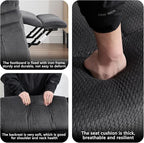CANMOV Recliner Sofa Set, Oversize Power Lift Recliner Chair and Manual Loveseat with Overstuffed Armrest for Living Room,Bedroom Furniture,Office,1+3 Seat Grey