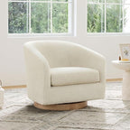 CHITA Swivel Accent Chair, FSC Certified Upholstered Fabric Barrel Chair for Living Room, Fully Assembled, Cream