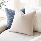 Foindtower Pack of 2 Soft Textured Throw Decorative Pillow Covers Square Accent Solid Cushion Cover Cozy Farmhouse Pillow Case with Zipper for Couch Sofa Bedroom Living Room 20x20 Inch, Light Beige