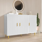 White Sideboard Buffet Cabinet, Accent Coffee Bar with 3 Doors, Entryway Cabinet for Living Room, Kitchen, Hallway