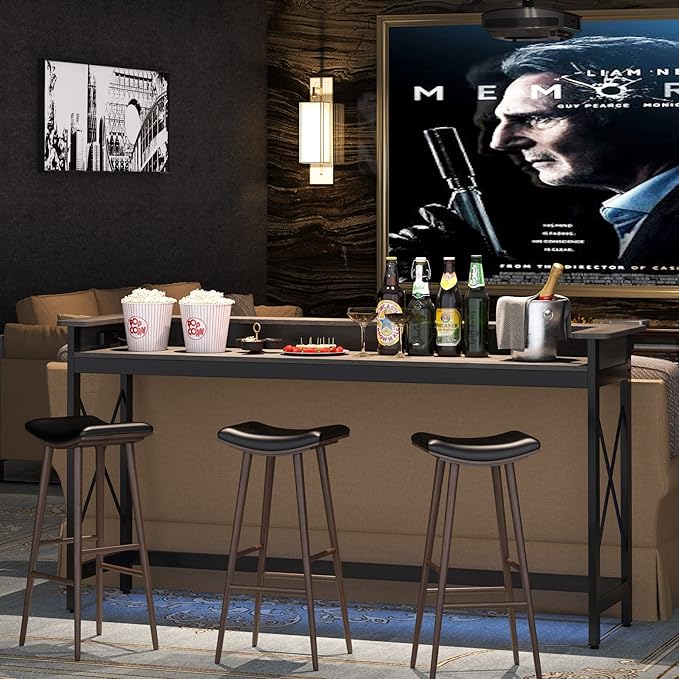 Tribesigns Sofa Table with Outlets and USB Ports, 70.9 inch Extra Long Console Table Behind Couch with Charging Station, Industrial Narrow Entryway Hallway Accent Table for Living Room