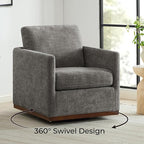 CHITA Swivel Accent Chair, FSC Certified Mid Century Modern Arm Chair for Living Room and Bedroom, Fully Assembled, Grey