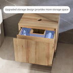 Bathroom Vanity, Natural Color Wall-Mounted Bathroom Vanity with Hidden Drawer (Nature Without Sink, 24)
