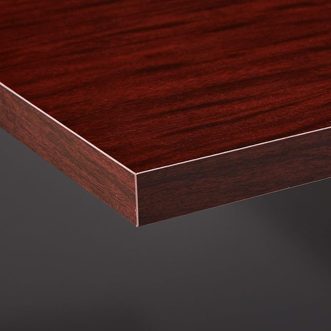 Lorell Single Right Pedestal Desk, 42 by 24 by 29-1/2-Inch, Mahogany