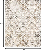 Nicole Miller New York Patio Sofia Juniper Indoor/Outdoor Area Rug, Ivory/Mustard, 7'9"x10'2" Rectangle, Rectangular