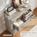 Farmhouse Dressers & Night Stand Set of 4, Wood 54" Wide Dresser & 35" Tall Chest of Drawers, 18" with Charging Station Nightstand Set of 2, Bedroom Furniture Dresser Set for Home Living Room Hallway