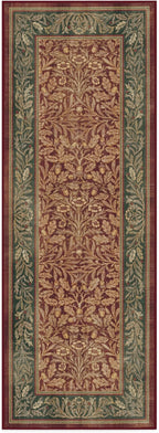 RUGGABLE x Morris & Co Machine Washable Christmas Runner Rug – Acorn Amber Red 2.5x7, Stain-Resistant, Non-Slip – Washable Rug for Hallway, Entryway, Living Room & Kitchen–with Standard Pad
