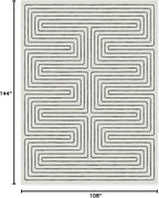 RUGGABLE x Jonathan Adler Machine Washable Modern Area Rug – Labyrinth Black/Ivory 9x12, Stain-Resistant, Non-Slip – Large Rugs for Living Room, Bedroom, Hallway, Entryway & Office–with Cushioned Pad