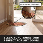 ubdyo Welcome in Style Front Door Mat - Low Pile Front Door Mat Outside Entrance - Muddy Dirt Trapping Welcome Matt Outdoor - Rubber Backing Anti Slip Indoor Doormat Entrance, 30" x 17"