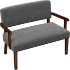 Accent Chair 2 Seat, Arm Chairs with Soft Seat and Armrests for Living Room, Love seat for Dining, Reading, and Waiting Rooms (Gray)