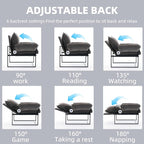 Xifan Modern Comfy Reclining Chair with 6 Angle Adjustable Backrest, Upholstered Accent Chair Fabric Living Room Lounge Chair for Reading Room - Gray, 1PC