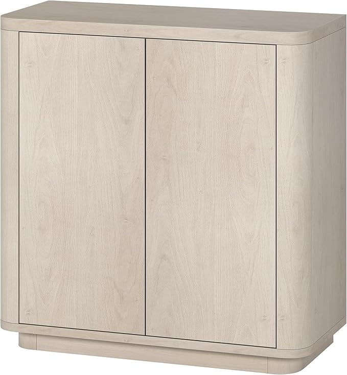 Henn&Hart 32" Wooden Accent Cabinet, Modern Sideboard Buffet Cabinet with Adjustable Shelf for Living Room, Dining Room, Bedroom or Entryway, Alder White