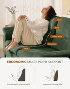 71.25" Modern Sofa Couch for Living Room, Deep Seat Sofas with 8”Cushion, Comfy 2-Seater Chenille Loveseat with Convertible Armrest, Removable Sofa Cover, High Leg(Green)