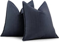 ZWJD Navy Pillow Covers 16x16 Set of 2 Chenille Throw Pillow Covers with Elegant Design Soft and Luxurious Decorative Throw Pillows for Couch, Bed, and Home Decor