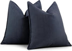 ZWJD Navy Pillow Covers 16x16 Set of 2 Chenille Throw Pillow Covers with Elegant Design Soft and Luxurious Decorative Throw Pillows for Couch, Bed, and Home Decor