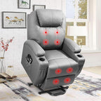 Flamaker Power Lift Recliner Chair Electric Lift Recliner for Elderly Power Lift Recliner Chair with Cup Holders Side Pockets for Living Room (Leathaire, Brown)