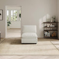 Modern Sectional Linen Cloud Couch for Living Room Armless Modular Filled-Down Sofas,Detachable Couch Cushion Covers,Cozy Feather Down Sofa for Apartment Cream White