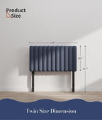 Upholstered Headboard for Twin Size, Adjustable Height Channel Tufted Headboard for Bedroom, Modern Style, Navy Blue