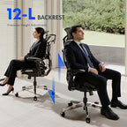 FLEXISPOT ErgoX-PRO Ergonomic Office Chair with Footrest Black – 5D Lumbar, 7D Armrests, 4D Headrest, 551LB Capacity, AeroWeave 5.0 Mesh Seat – Office, Gaming, Bedroom