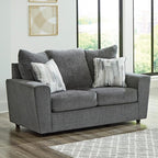 Signature Design by Ashley Stairatt Casual Loveseat with Flared Arms, Gray