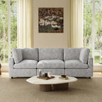 WJShome Modern Sectional Couches for Living Room,100 Inch 3-Seater Chenille Deep Seat Modular Sofa, Cloud Couch for Bedroom and Apartment，Gray