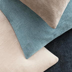 Foindtower Pack of 2 Soft Textured Chenille Throw Decorative Pillow Covers Square Accent Solid Cushion Cover Neutral Lumbar Pillow Case for Couch Sofa Bedroom Living Room 12x20 Inch,Light Blue