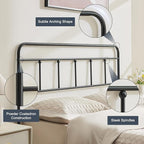 Metal King Size Headboard Only, Sturdy and Durable Iron King Headboard Adjustable Height from 34” to 44”, Victorian Vintage Bed Headboards, Farmhouse Head Board, Bed Frame Mount Black