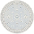 RUGGABLE Washable Vintage Area Rug – Verena Soft Blue 6 ft Round, Stain-Resistant, Non-Slip – Medium Machine Washable Rugs for Living Room, Bedroom, Hallway, Entryway & Office–with Cushioned Pad