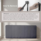 Upholstered Full Headboard - Easy Assemble Channel Stitched Headboard Full Size - Wall Mounted Headboards with 3D Soundproof Wall Panels Peel & Stick Floating Headboards, Grey