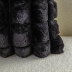 Neelvin Black Faux Fur Cozy Soft Plaid Decorative Throw Pillow Covers 22x22 inch Set of 2,Velvet Pillowcase Cushion Case for Sofa Couch
