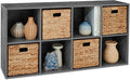 Best Choice Products 8-Cube Storage Organizer, 13.5in Shelf Opening, Bookcase, Display Shelf, Customizable w/ 2 Removable Back Panels – Dark Gray