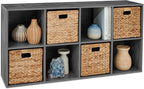 Best Choice Products 8-Cube Storage Organizer, 13.5in Shelf Opening, Bookcase, Display Shelf, Customizable w/ 2 Removable Back Panels – Dark Gray