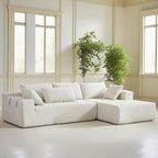 108" Modular Sectional Couch Sofa with L-Shape Chaise, Modern Cloud Comfy Sofa with Deep Seat, Upholstered Couches for Living Room Bedroom, No Assembly Required (Beige Right Facing Chaise)