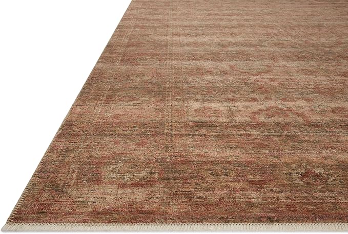 Loloi Amber Lewis Molly Collection MOL-09 Brick/Bark 6'-7" x 9'-2" Low Pile Area Rug
