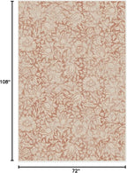 RUGGABLE x Morris & Co Washable Area Rug – Mallow Rust Red 6x9, Stain-Resistant, Non-Slip – Medium Machine Washable Rugs for Living Room, Bedroom, Hallway, Entryway & Office–with Cushioned Pad